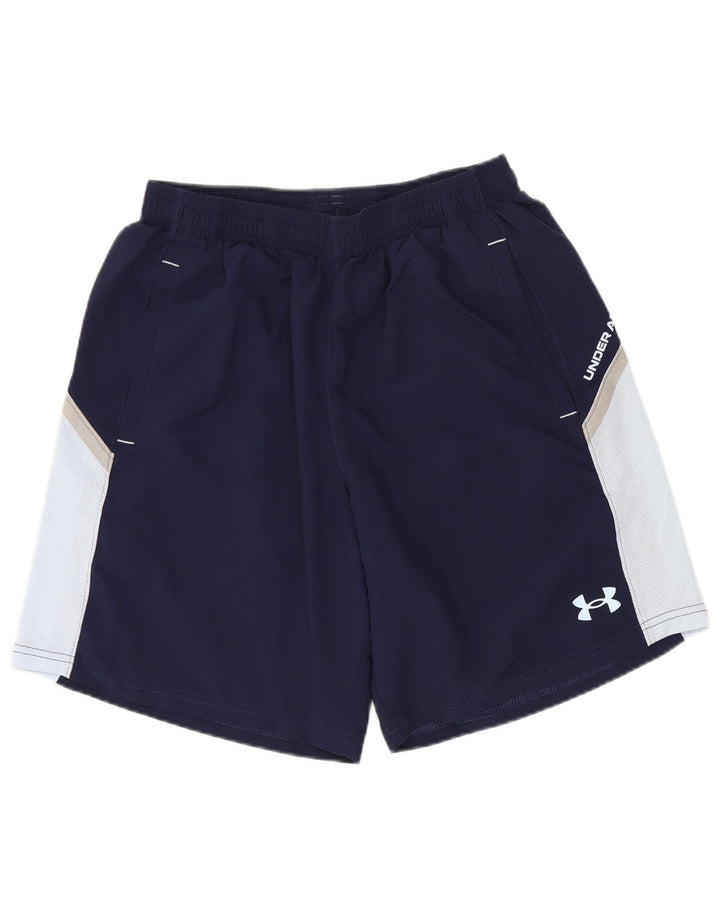 Under Armour Mens Sport Shorts Small  Navy Blue Colourblock Polyester