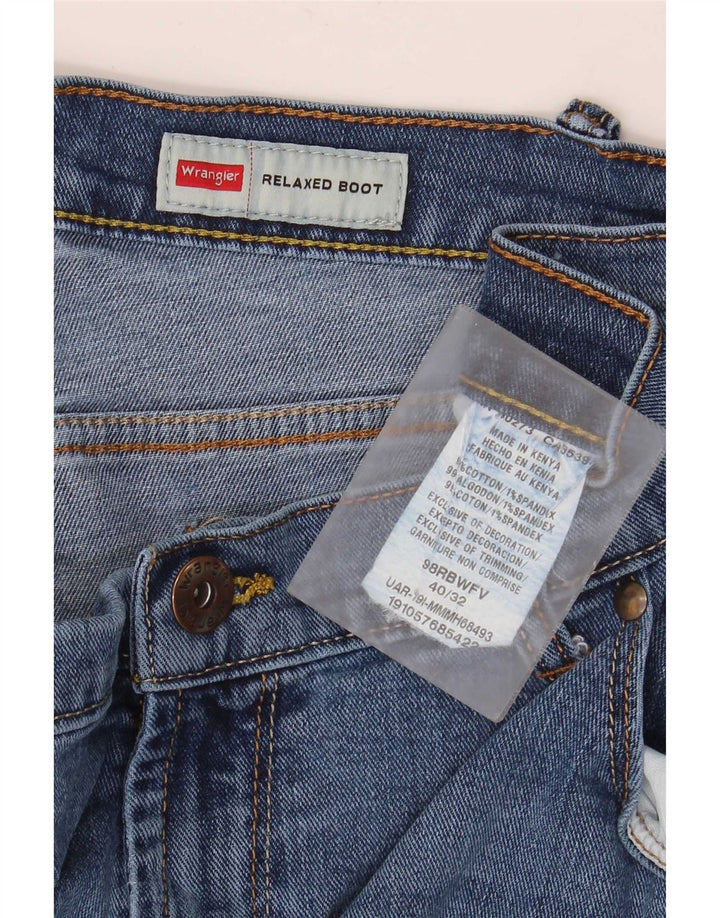 Wrangler Mens Relaxed Fit Bootcut Jeans W40 L32 Blue Cotton