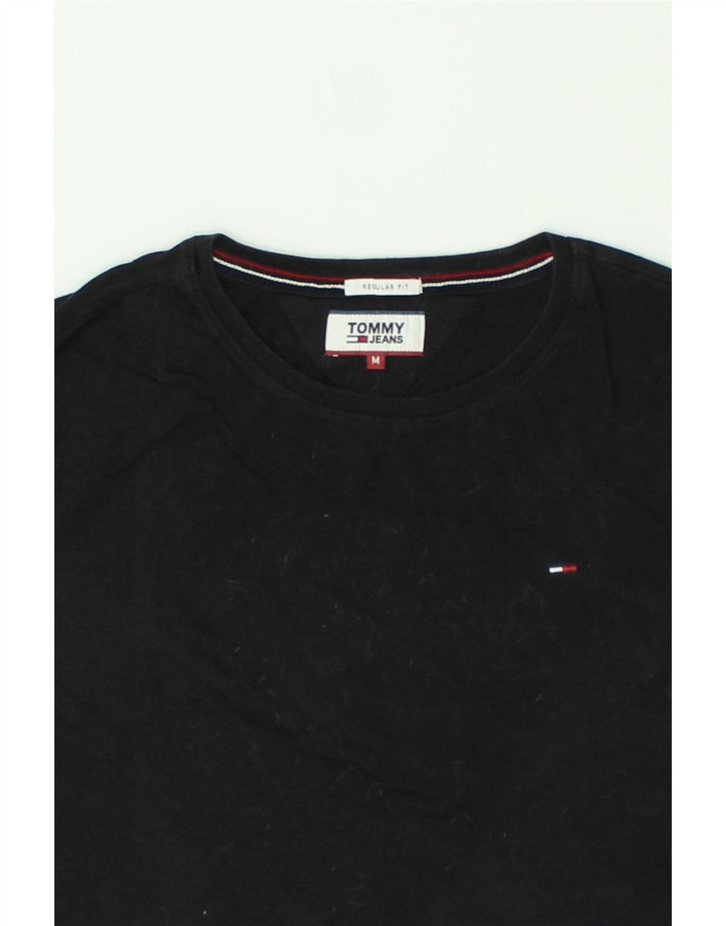 TOMMY HILFIGER Mens Regular Fit T-Shirt Top Medium Black Cotton | Vintage Tommy Hilfiger | Thrift | Second-Hand Tommy Hilfiger | Used Clothing | Messina Hembry 