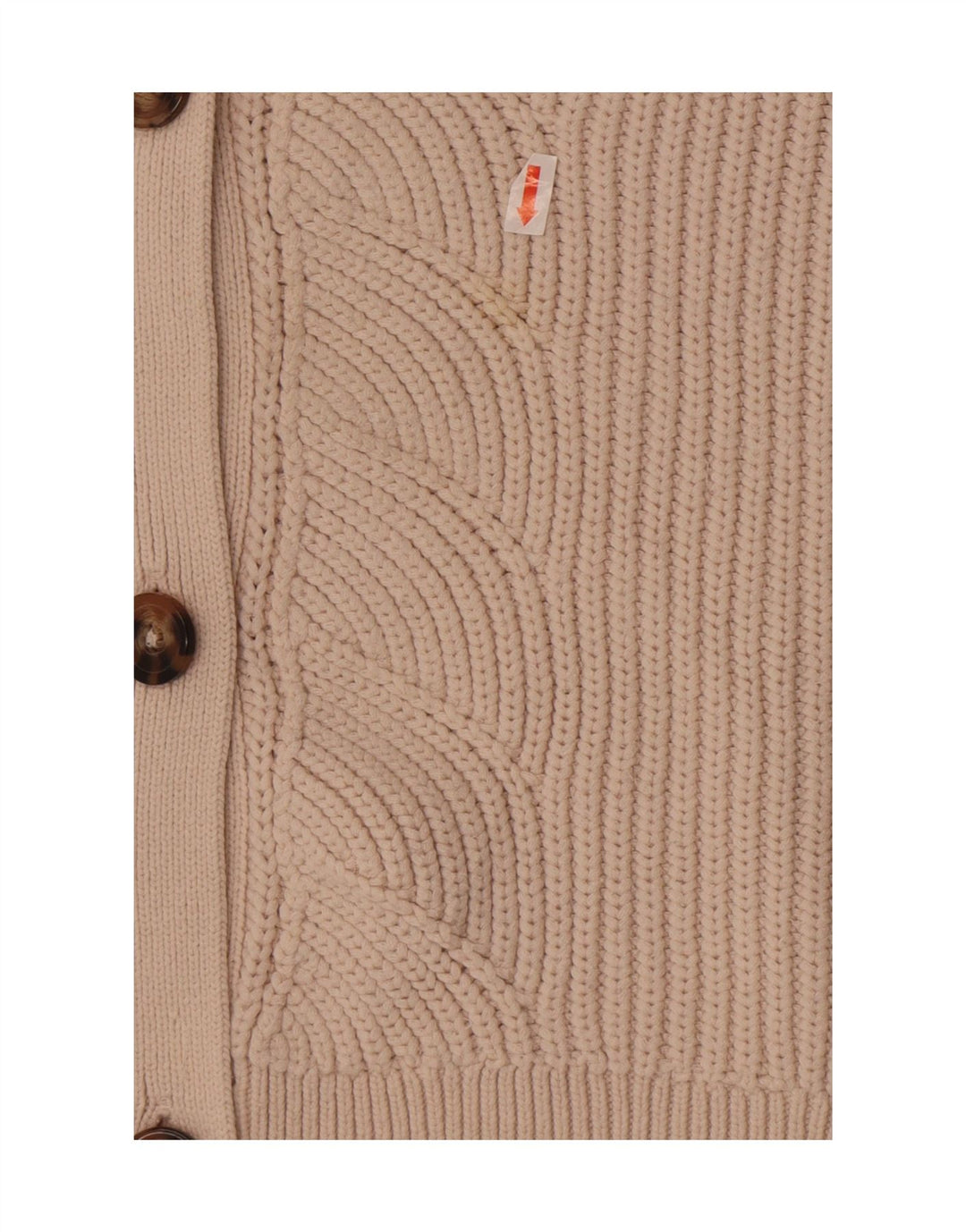 Marks & Spencer Womens Crop Sleeveless Cardigan Sweater UK 14 Medium Beige