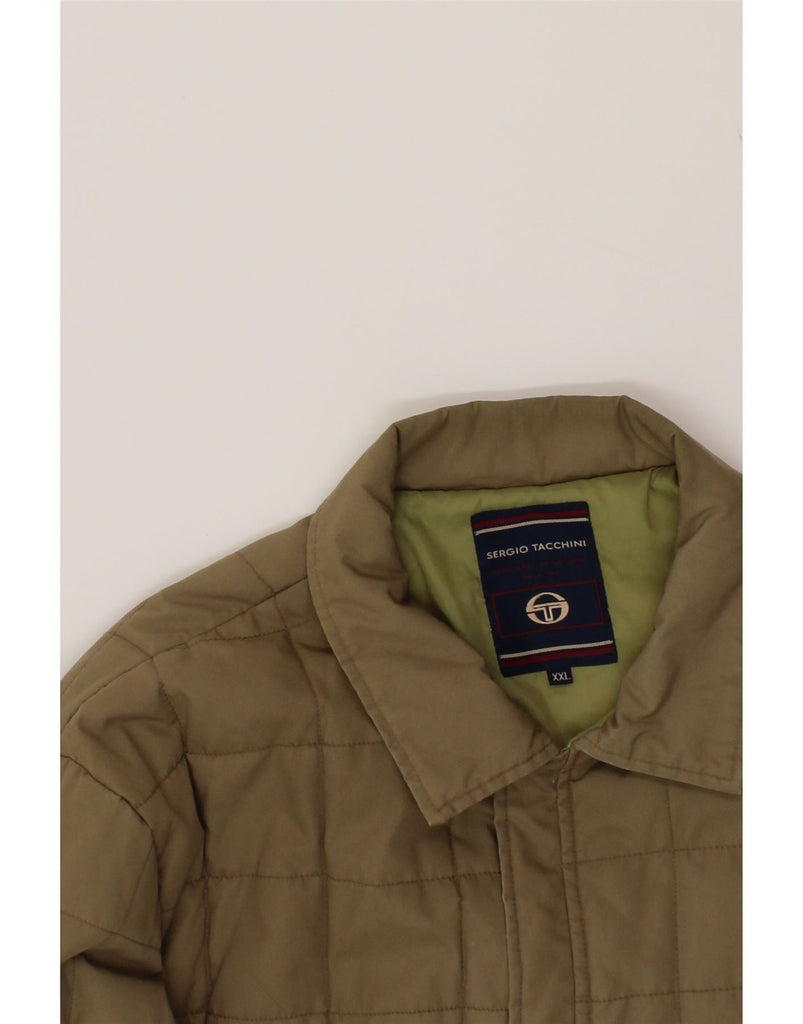SERGIO TACCHINI Mens Padded Coat UK 44 2XL Beige Polyester Vintage Sergio Tacchini and Second-Hand Sergio Tacchini from Messina Hembry 