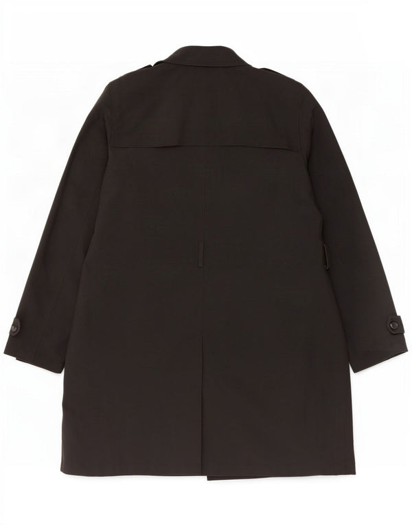 Marks & Spencer Womens Trench Coat UK 16 Large Black Polyester
