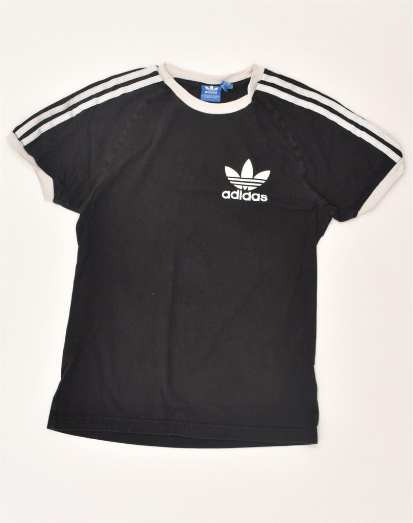 ADIDAS Womens T-Shirt Top UK 6 XS Black Cotton | Vintage Adidas | Thrift | Second-Hand Adidas | Used Clothing | Messina Hembry 