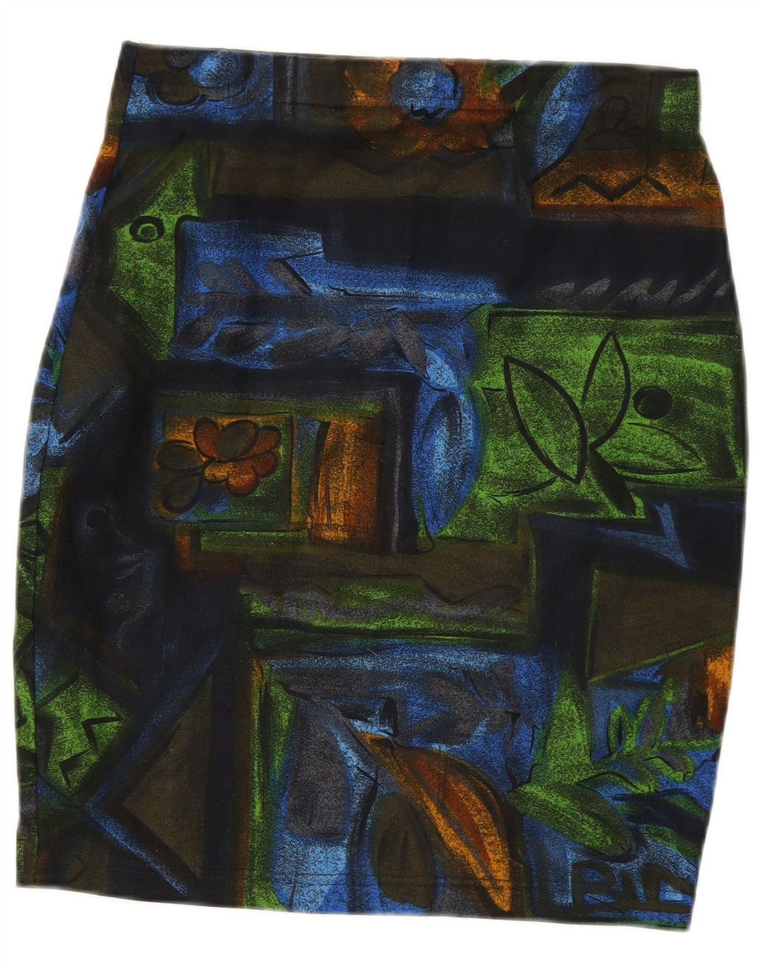 Vintage Womens Pencil Skirt W28 Medium Multicoloured Floral Polyester
