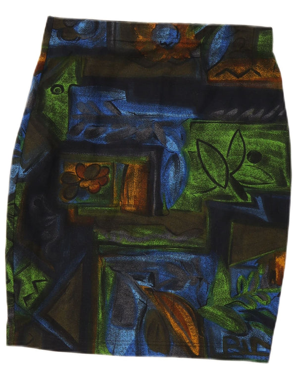 Vintage Womens Pencil Skirt W28 Medium Multicoloured Floral Polyester