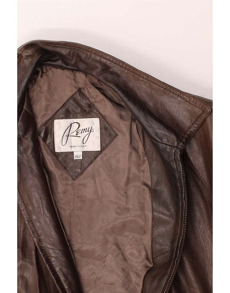 REMY Mens Leather Jacket UK 42 XL Brown Leather Vintage Remy and Second-Hand Remy from Messina Hembry 