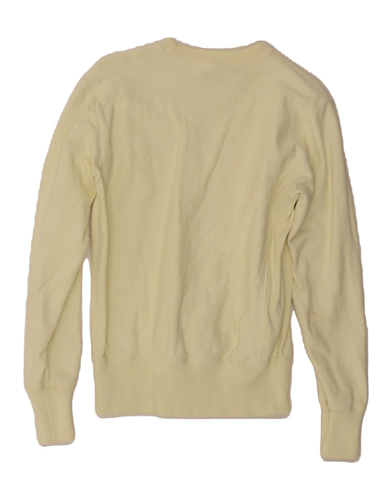 CHAMPION Womens Reverse Weave Sweatshirt Jumper UK 10 Small Yellow Cotton Vintage Champion and Second-Hand Champion from Messina Hembry 