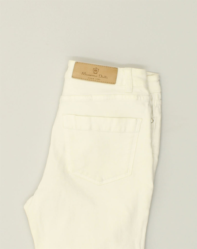 MASSIMO DUTTI Womens Straight Jeans US 2 XS W24 L24  White Cotton | Vintage Massimo Dutti | Thrift | Second-Hand Massimo Dutti | Used Clothing | Messina Hembry 