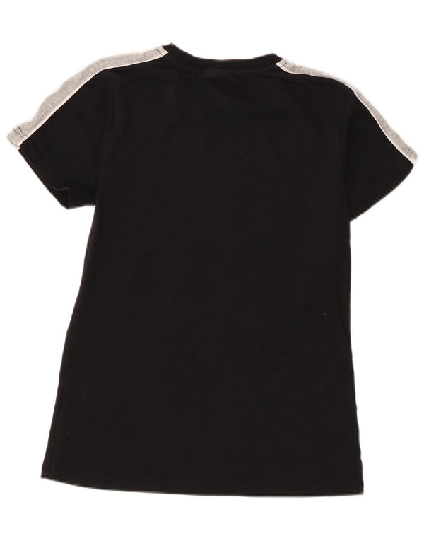 Fila Womens Graphic T-Shirt Top UK 10 Small Black Colourblock Cotton