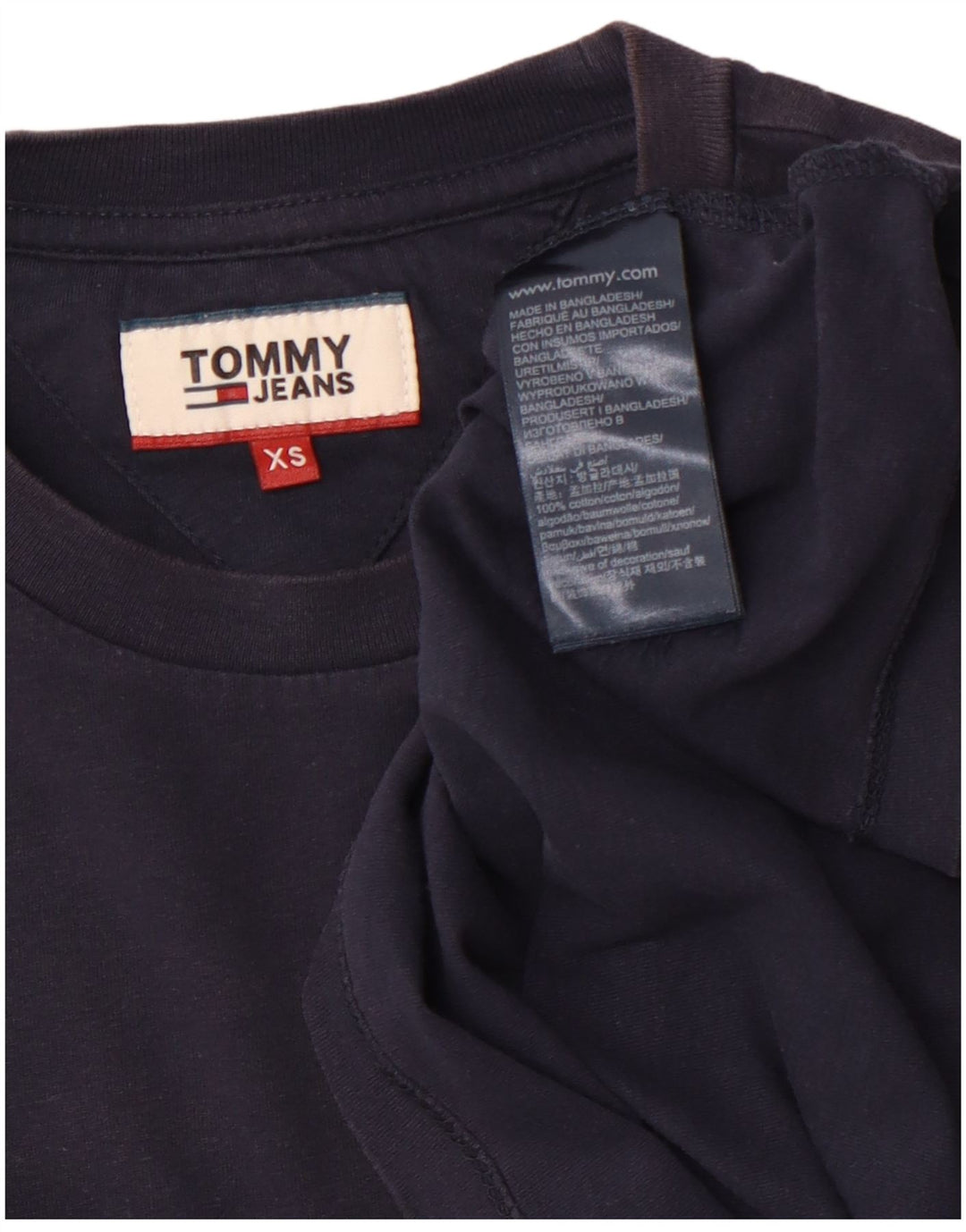 TOMMY HILFIGER Mens T-Shirt Top XS Navy Blue Cotton