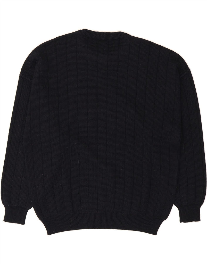 IL GRANCHIO Mens Crew Neck Jumper Sweater XL Navy Blue Argyle/Diamond Vintage Il Granchio and Second-Hand Il Granchio from Messina Hembry 