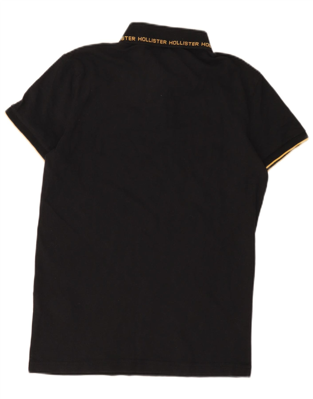 Hollister Mens Polo Shirt Small Black Cotton