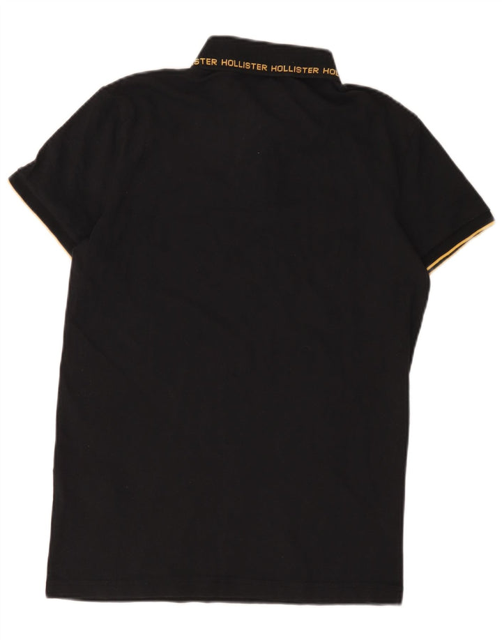 Hollister Mens Polo Shirt Small Black Cotton