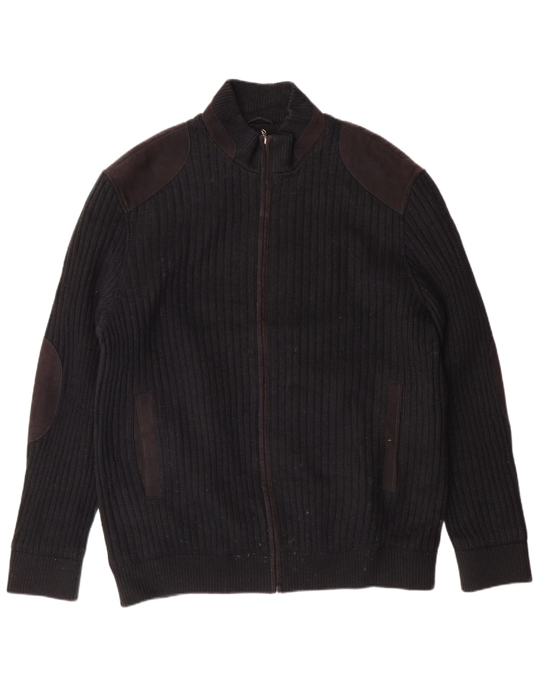 Pierre Cardin Mens Cardigan Sweater IT 56 XL Black Polyester