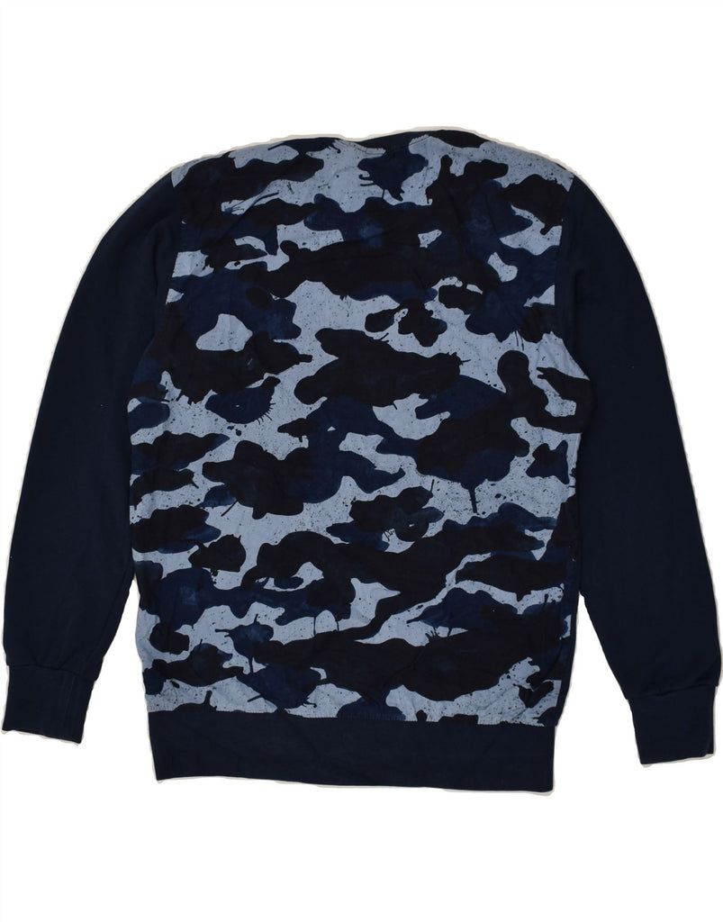 ADIDAS Mens Graphic Sweatshirt Jumper Medium Navy Blue Camouflage Cotton | Vintage Adidas | Thrift | Second-Hand Adidas | Used Clothing | Messina Hembry 