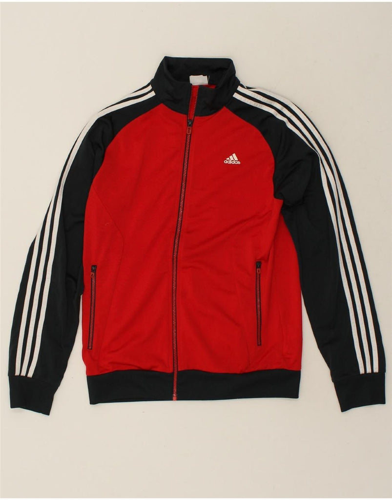ADIDAS Mens Graphic Tracksuit Top Jacket Small Red Colourblock Polyester | Vintage Adidas | Thrift | Second-Hand Adidas | Used Clothing | Messina Hembry 