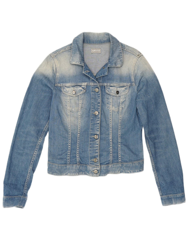 GAS Womens Crop Denim Jacket UK 10 Small Blue Cotton