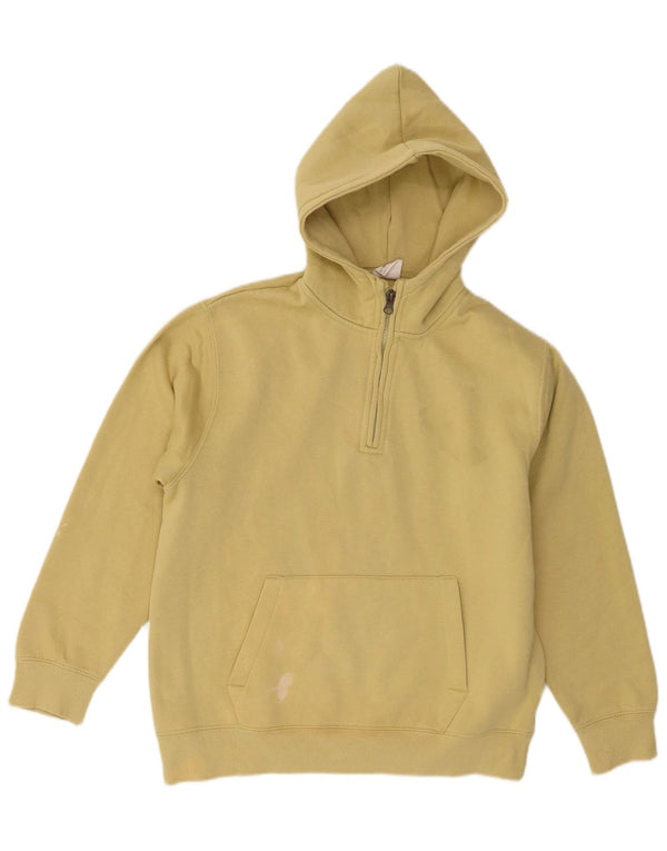 Zara Girls Zip Neck Hoodie Jumper 11-12 Years Yellow Cotton