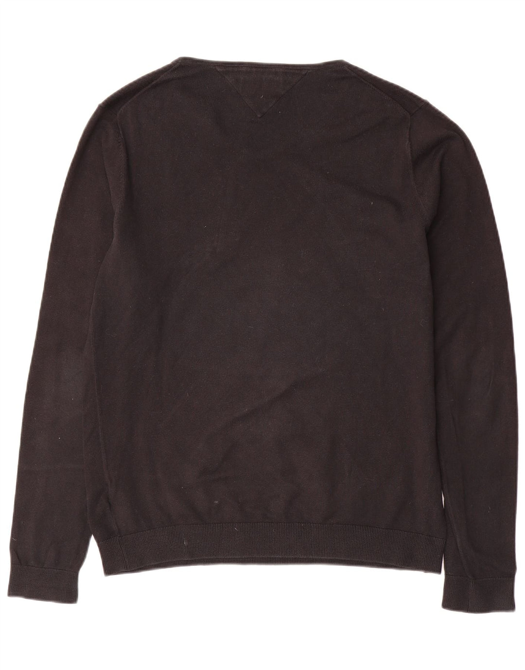 Tommy Hilfiger Mens V-Neck Jumper Sweater Large Black Cotton