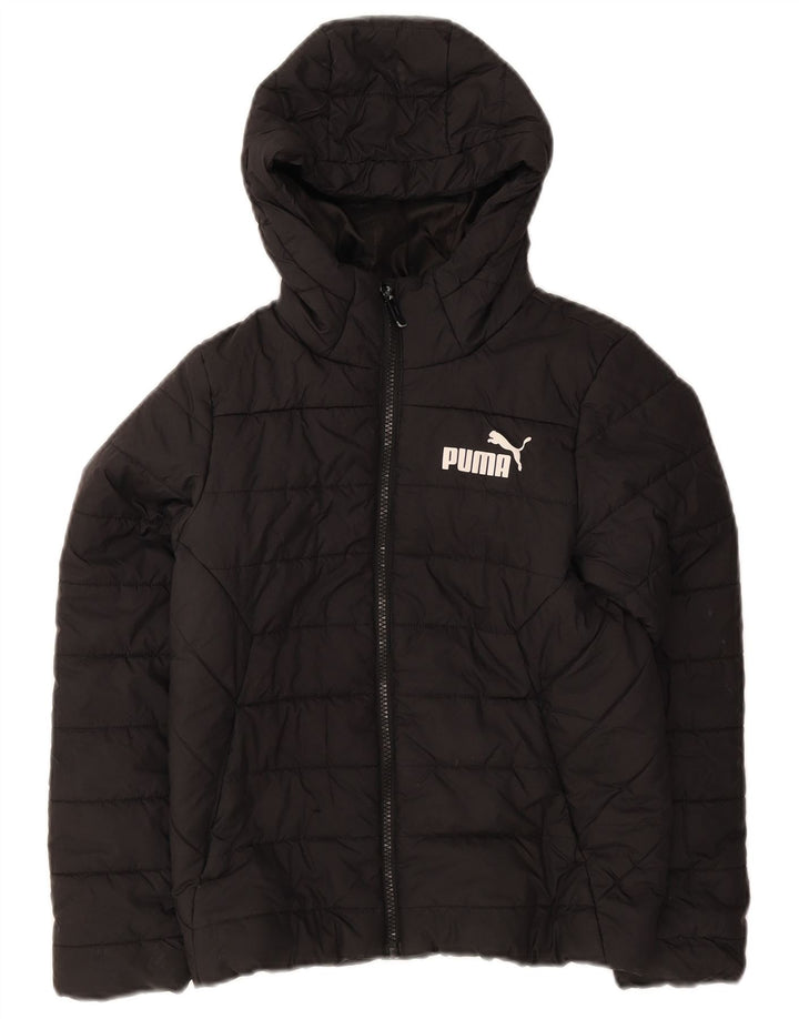 Puma Boys Hooded Padded Jacket 9-10 Years Black Polyester