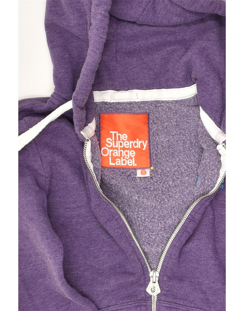 SUPERDRY Womens Zip Hoodie Sweater UK 10 Small Purple Cotton Vintage Superdry and Second-Hand Superdry from Messina Hembry 