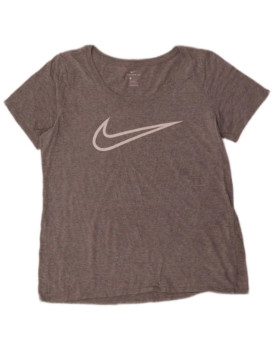NIKE Womens Athletic Cut Graphic T-Shirt Top UK 16 Large Grey Flecked