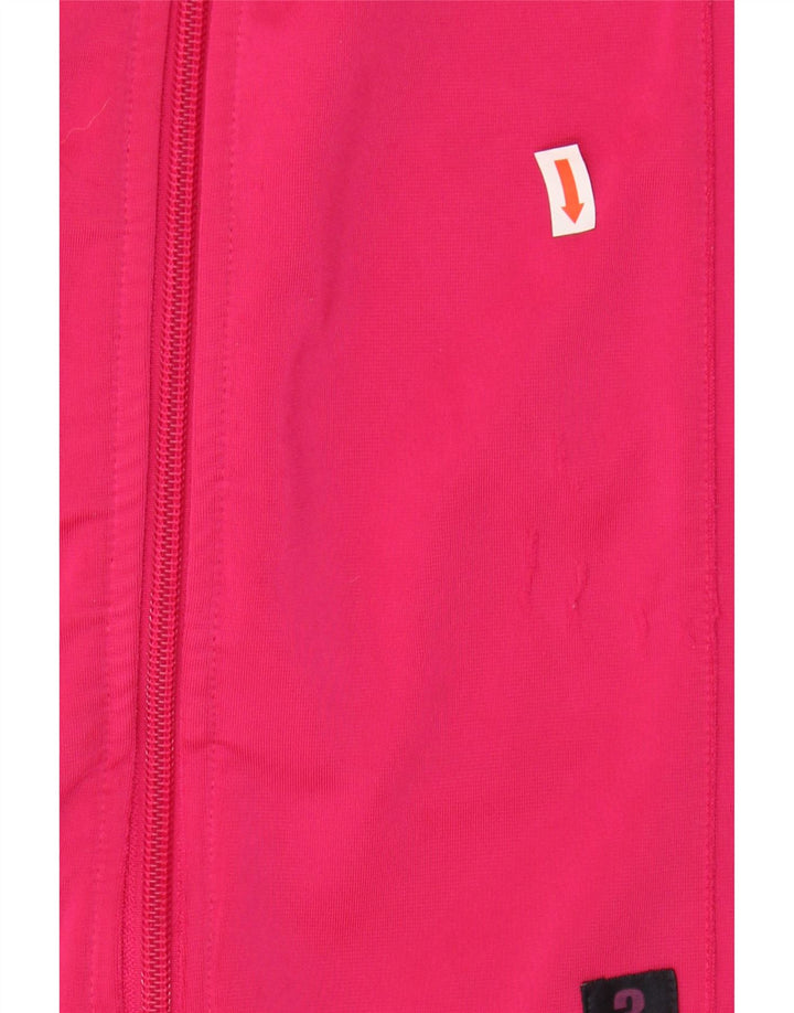 ADIDAS Womens Zip Hoodie Sweater UK 12 Medium Pink Polyester