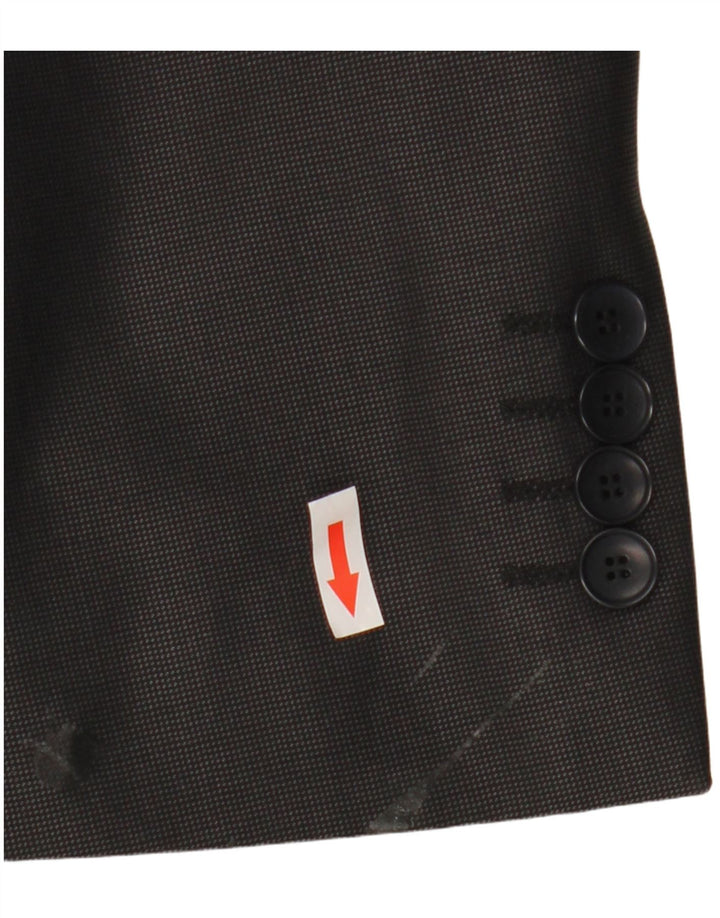 Zara Mens 2 Button Blazer Jacket EU 52 Large Black Wool