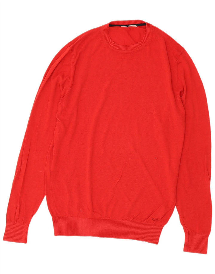 Gas Mens Crew Neck Jumper Sweater Large Red Cotton