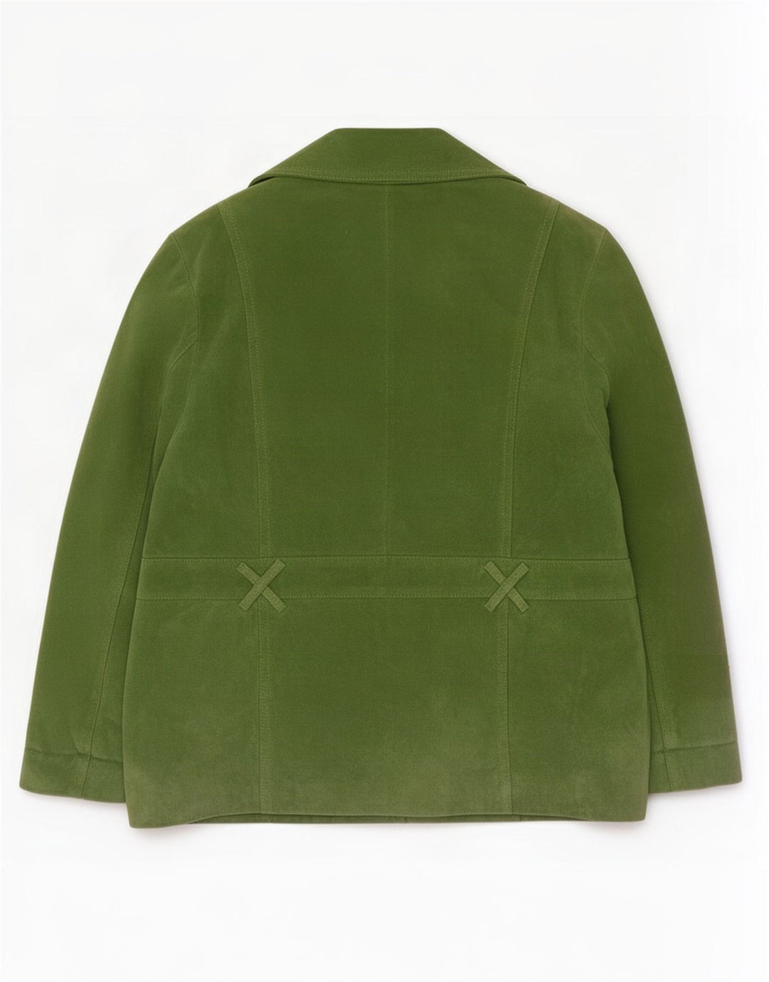 Vintage Womens 4 Button Suede Blazer Jacket UK 20 2XL Green Leather