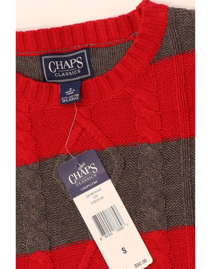 Chaps Womens Classics Boat Neck Jumper Sweater UK 10 Small Red Striped