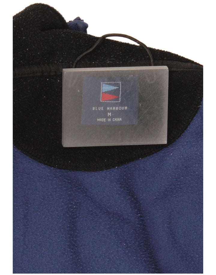 Marks & Spencer Mens Blue Harbour Zip Neck Fleece Jumper Medium Navy Blue