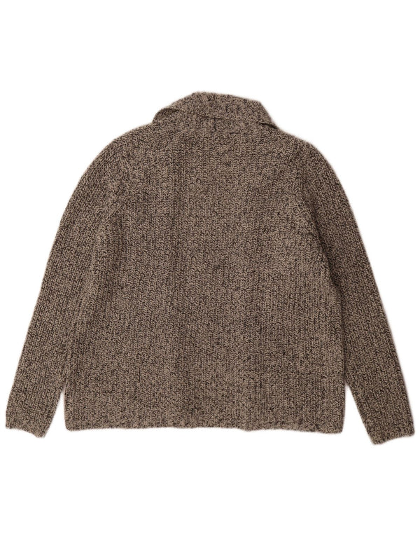 Marks & Spencer Womens Open Cardigan Sweater UK 16 Large Grey Flecked