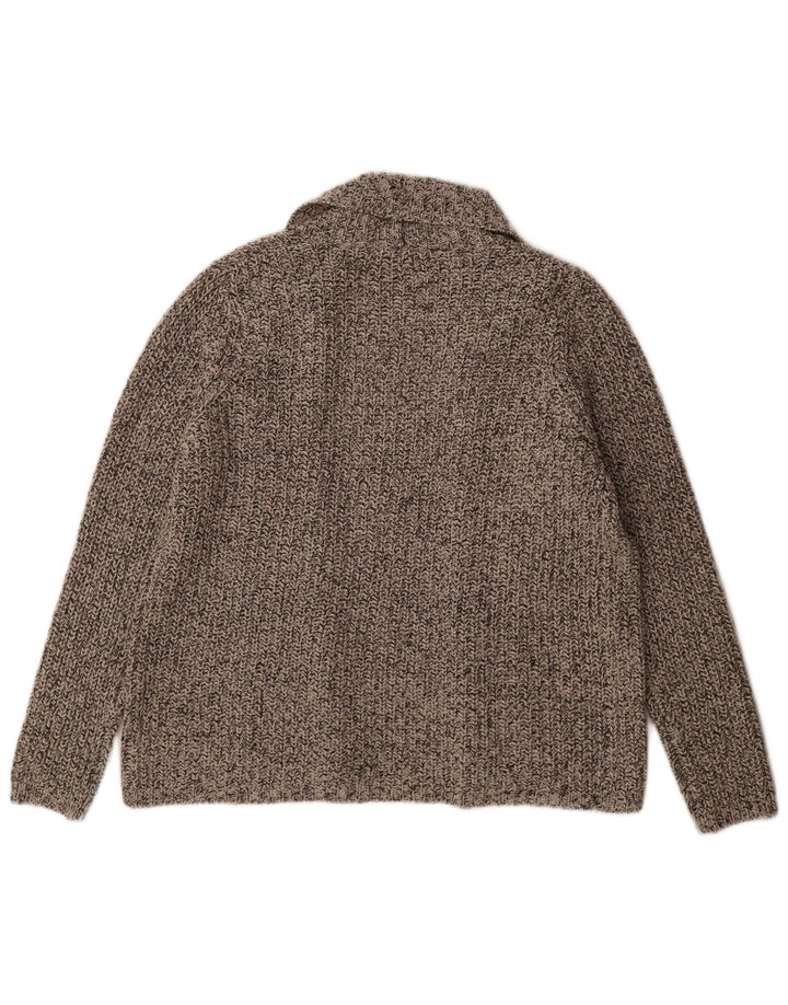 Marks & Spencer Womens Open Cardigan Sweater UK 16 Large Grey Flecked