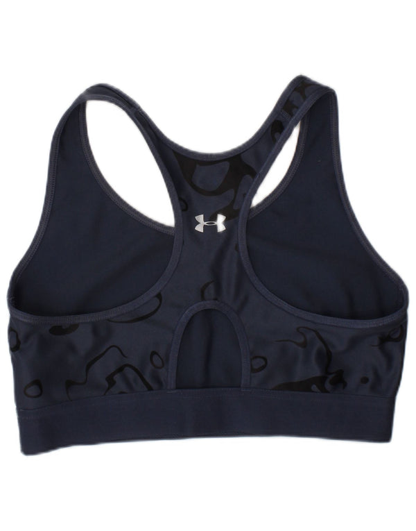Under Armour Womens Graphic Sport Bra Top Medium Navy Blue Geometric Sports