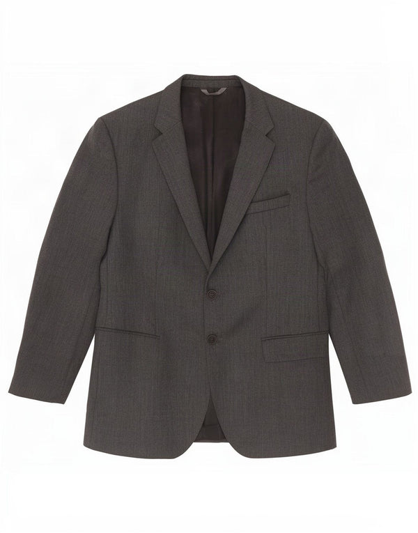 Hugo Boss Mens 2 Button Blazer Jacket EU 52 XL Grey Virgin Wool