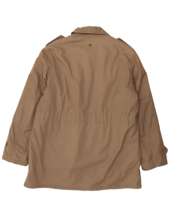 Vintage Mens Sherpa Military Jacket EU 58 4XL Brown Polyester