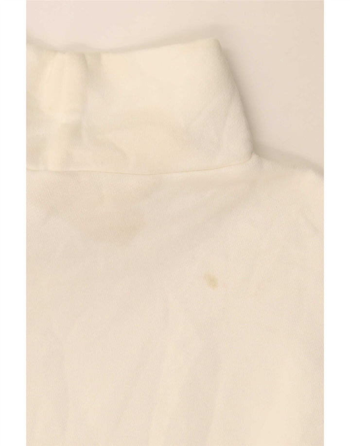 Zara Womens Oversized Top 3/4 Sleeve UK 10 Small Off White Cotton