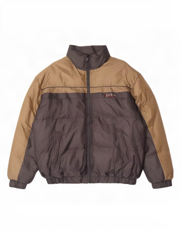 Vintage Mens Padded Jacket UK 40 Large Grey Colourblock Polyester