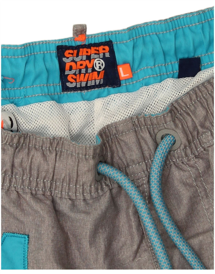 Superdry Mens Graphic Swimming Shorts Large  Grey Polyester