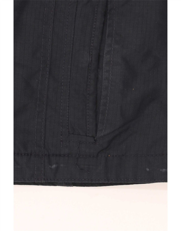 Hollister Womens Hooded Windbreaker Jacket UK 10 Small Navy Blue Polyester