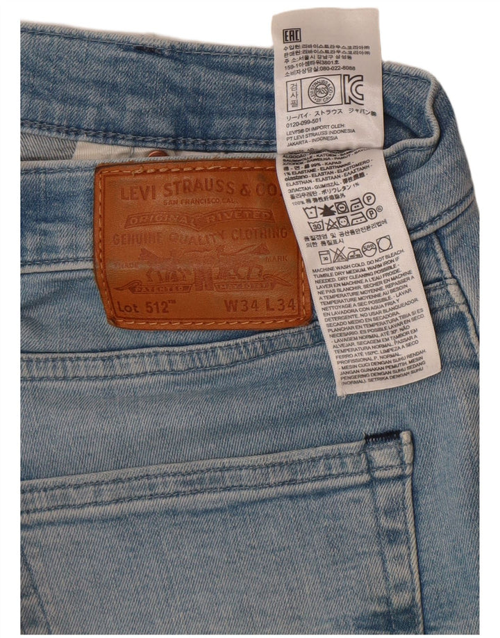 Levi's Mens 512 Slim Tapered Jeans W34 L29 Blue Cotton