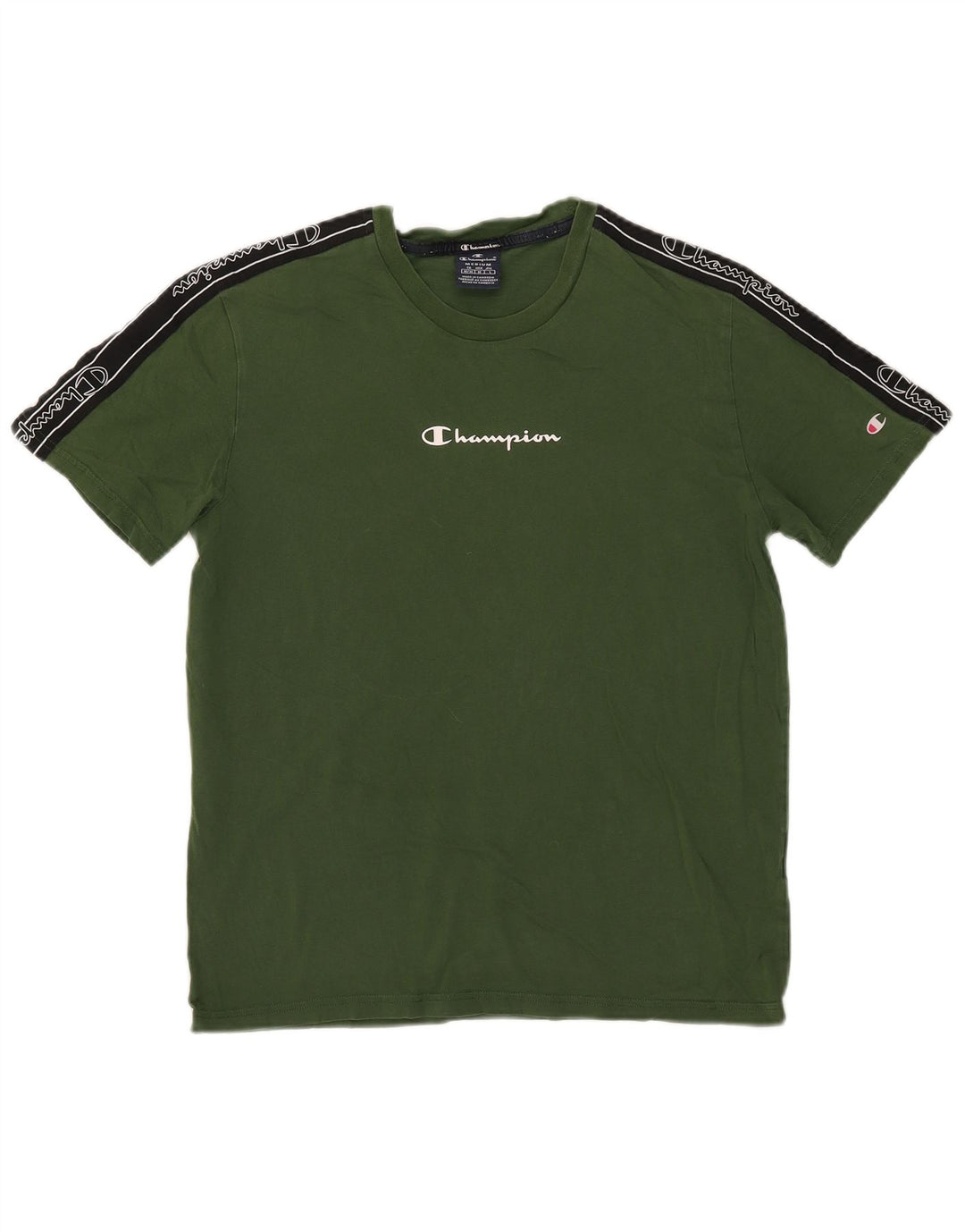 Champion Mens Graphic T-Shirt Top Medium Green Colourblock
