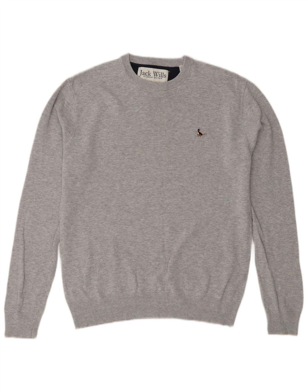 Jack Wills Mens Crew Neck Jumper Sweater Small Grey Cotton