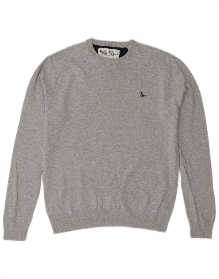 Jack Wills Mens Crew Neck Jumper Sweater Small Grey Cotton