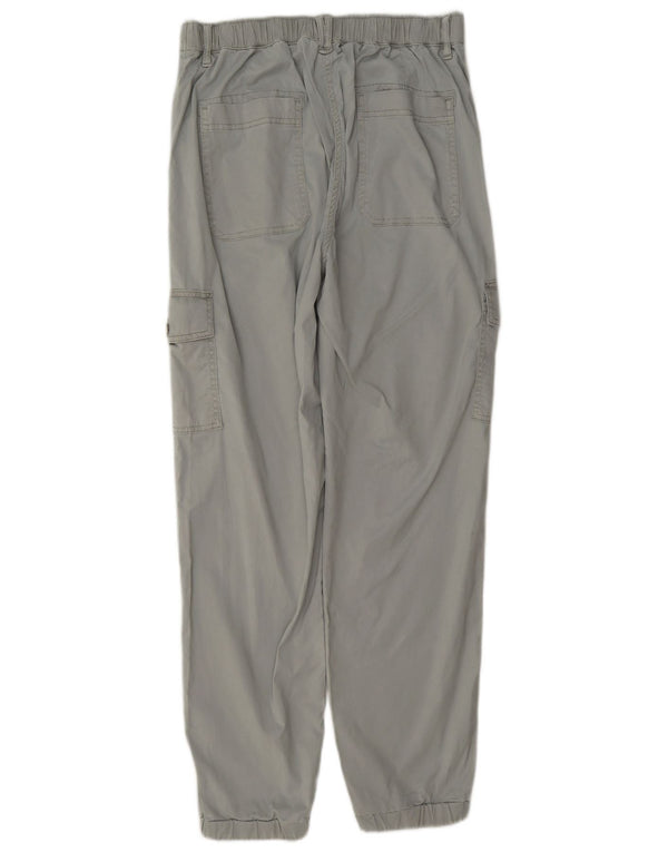 Marks & Spencer Womens High Waist Cargo Trousers UK 10 Small W27 L29 Grey