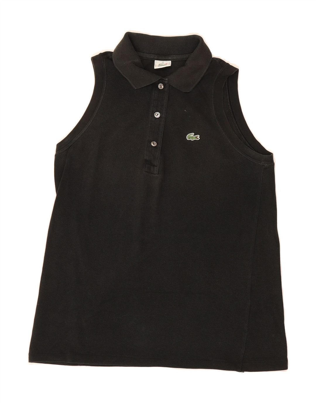 LACOSTE Womens Sleeveless Polo Shirt Size 38 Medium Black Cotton Vintage Lacoste and Second-Hand Lacoste from Messina Hembry 