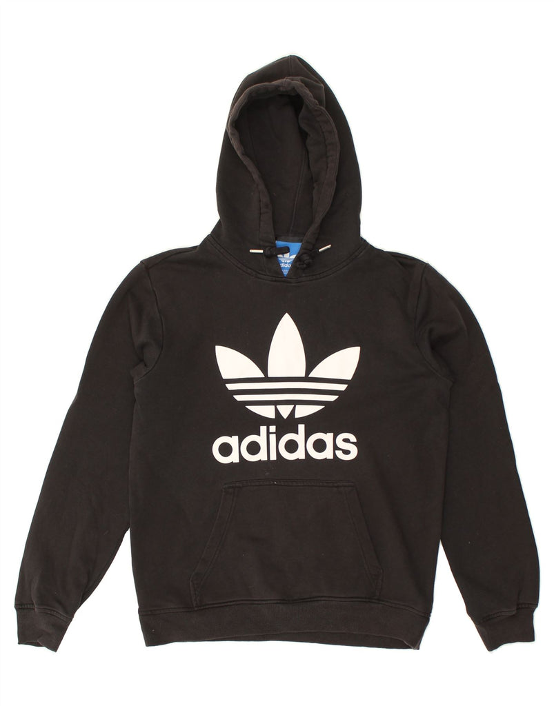 ADIDAS Mens Graphic Hoodie Jumper Small Black Cotton | Vintage Adidas | Thrift | Second-Hand Adidas | Used Clothing | Messina Hembry 