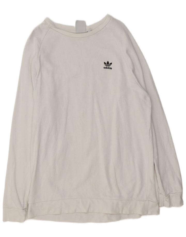 ADIDAS Mens Sweatshirt Jumper Large White Cotton