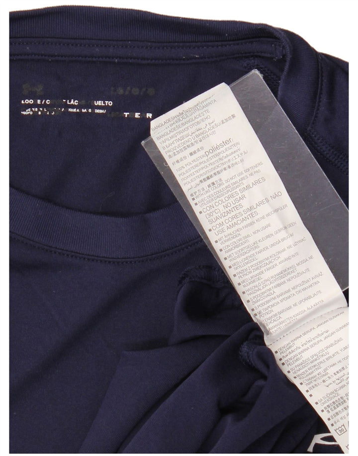 Under Armour Mens T-Shirt Top Large Navy Blue Polyester